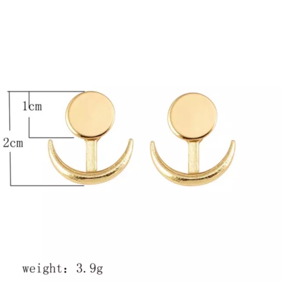 RESTOCK 🌜🌛Moon Crescent Earrings Ear Cuff Modern - Picture 3 of 7